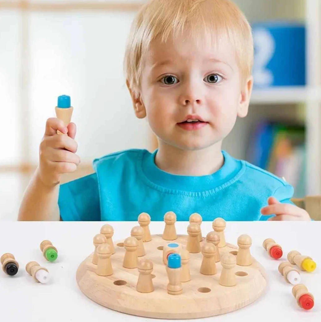 Wooden Color Matching & Fine Motor Skills Board Game