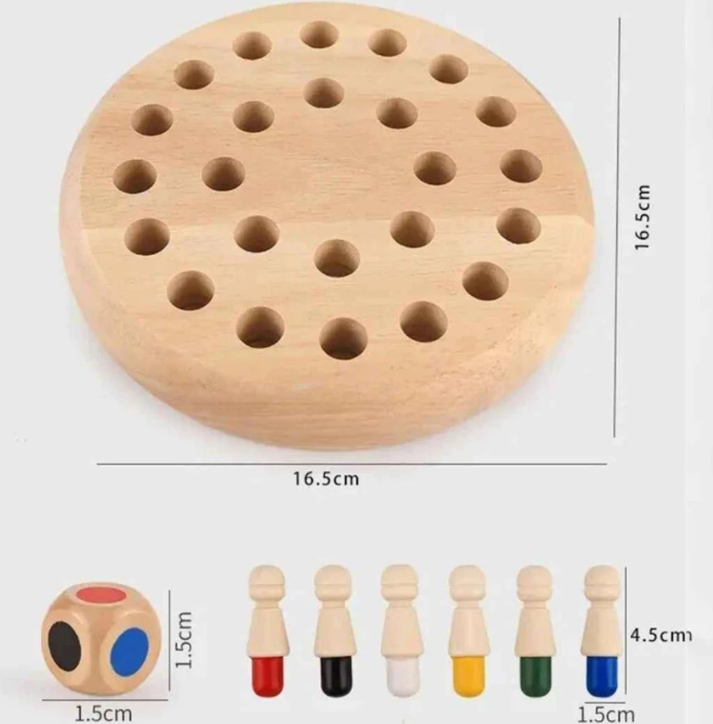 Wooden Color Matching & Fine Motor Skills Board Game