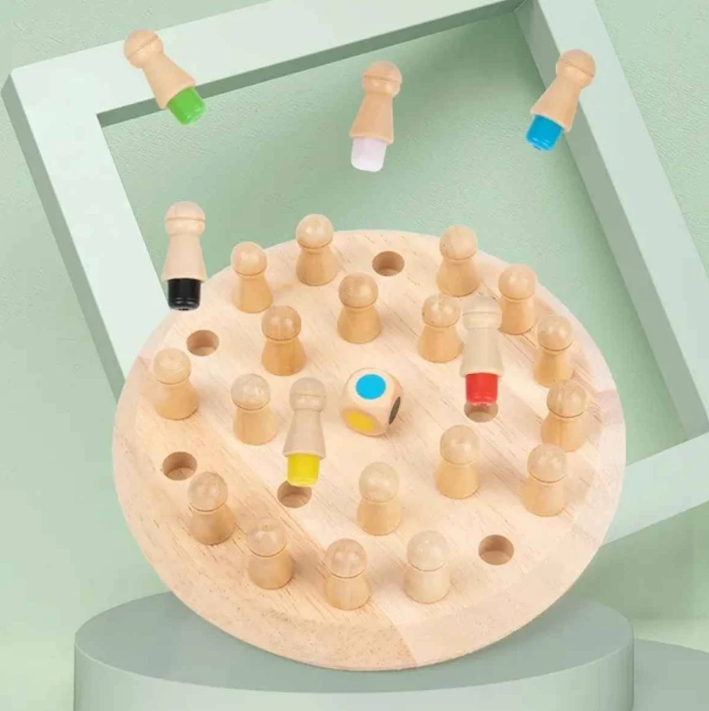 Wooden Color Matching & Fine Motor Skills Board Game