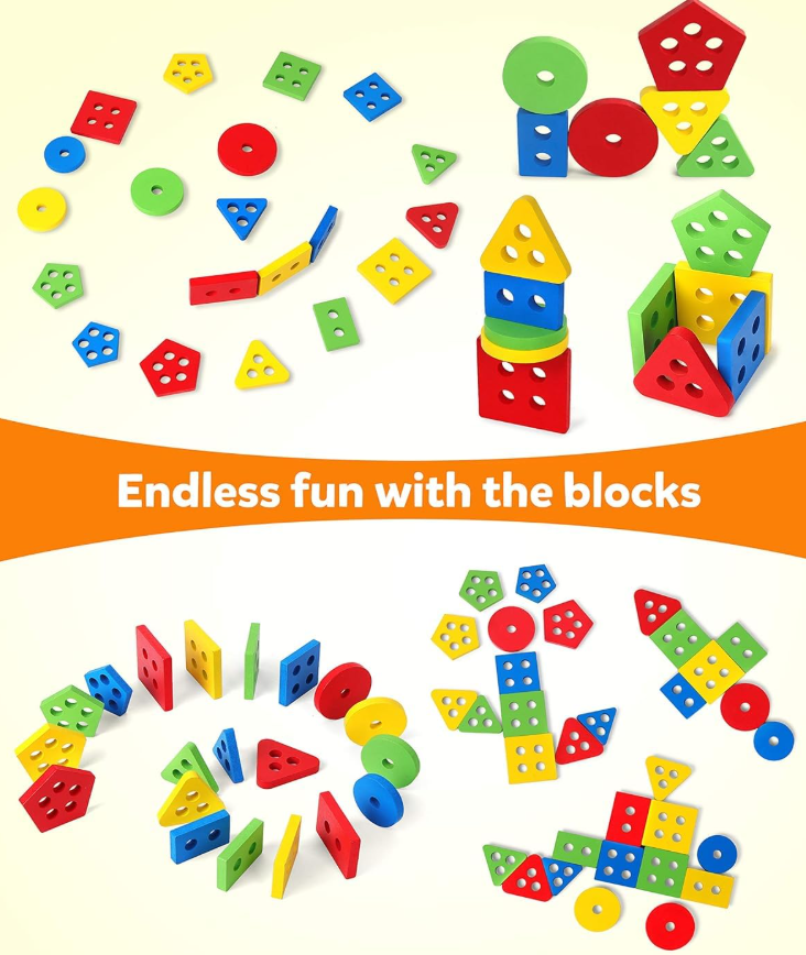 Wooden Shape & Color Sorting Board